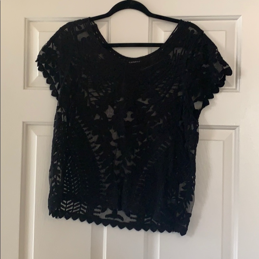 Black lace blouse